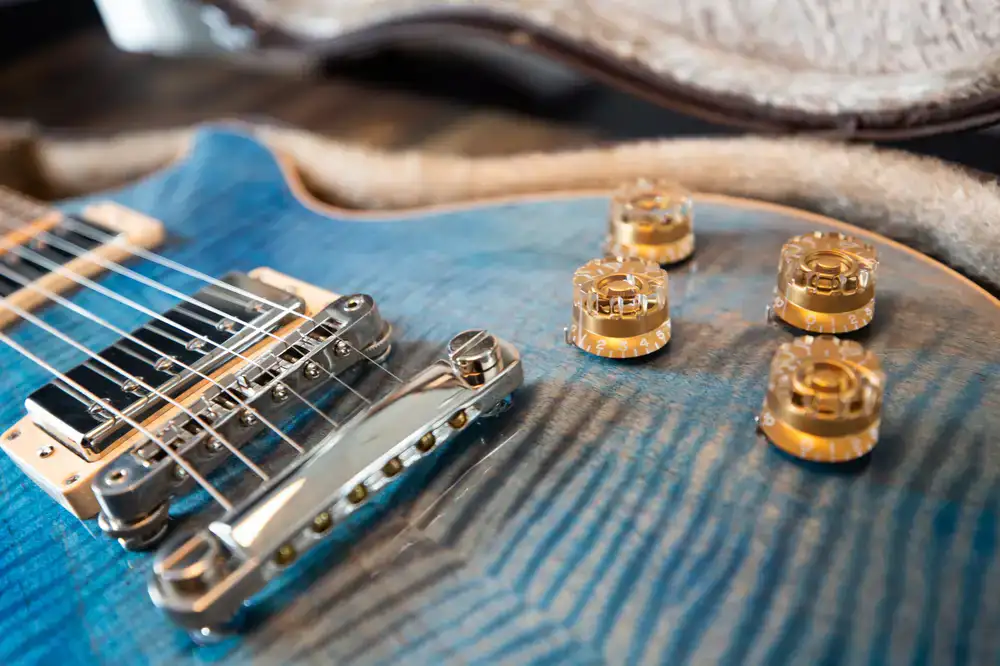 Classic electric guitar body detail